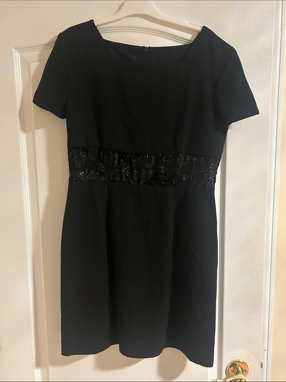 Classic Black Short Sleeve Dress with designed Waist